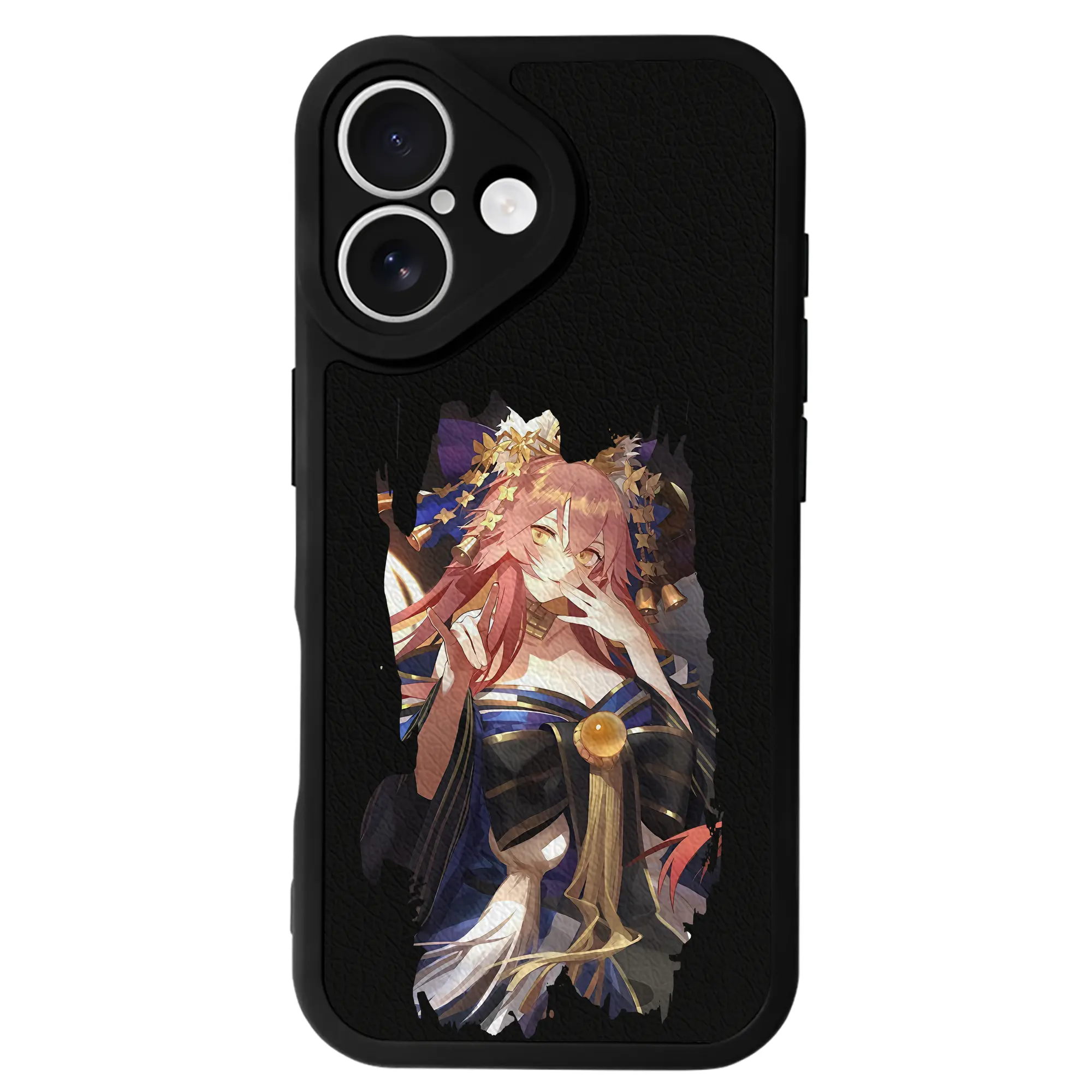 FGO グッズ,玉藻の前 - IPhone 16シリーズ対応 ・ シリコンスマホケース ・ レザー調 ・ 高精度フィット ・ 耐衝撃 ・ ワイヤレス充電対応 ・ 精密カット